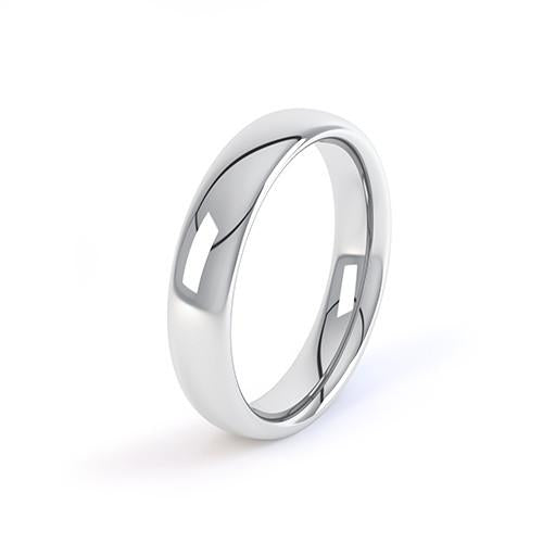 Court Wedding Ring - S Finger Size, palladium Metal, 3 Width